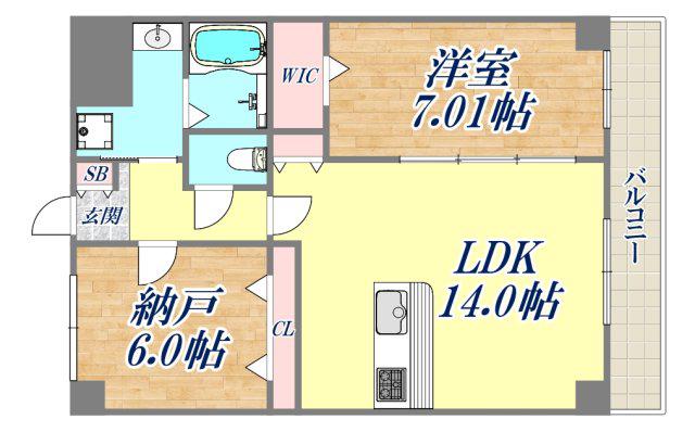 GROOVE上甲子園(1SLDK/5階)の間取り写真