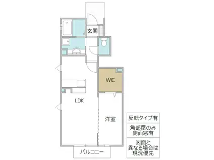 アルヴィラージュIII(1LDK/1階)の間取り写真