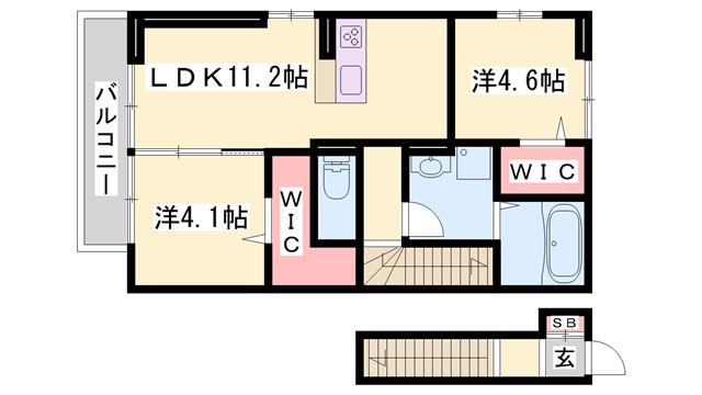 D-ROOM VIC(2LDK/2階)の間取り写真