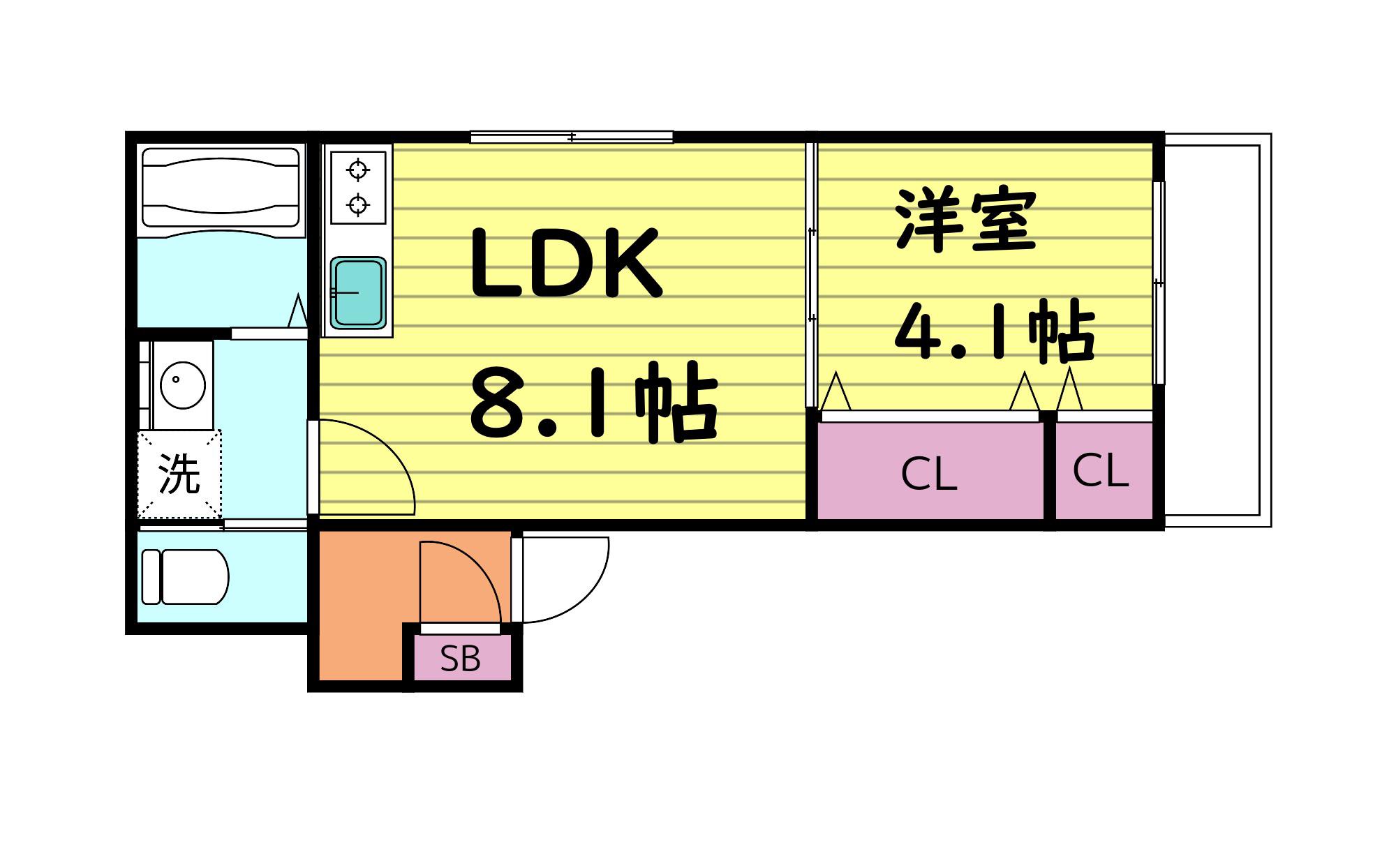 センターポート(1LDK/2階)の間取り写真
