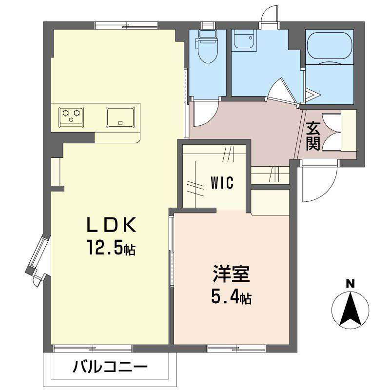 フレグランスウィンド(1LDK/1階)の間取り写真
