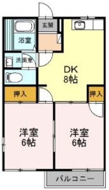 堀の内コーポB(2DK/2階)の間取り写真