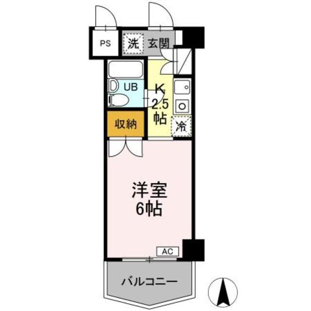 ジュネス西生田(1K/3階)の間取り写真