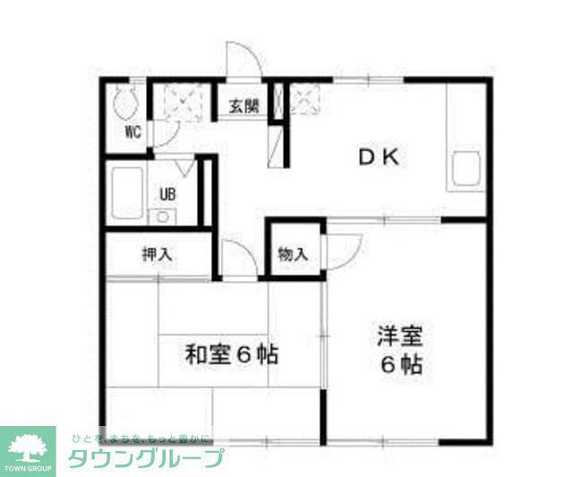 エステートピア赤坂(2DK/1階)の間取り写真