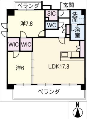 地下鉄名城線 瑞穂運動場東駅 徒歩8分 3階建 築10年(2LDK/2階)の間取り写真