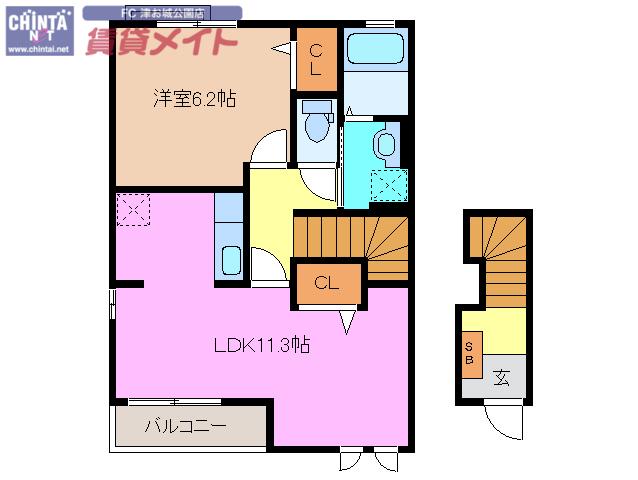 サニーパティオ(1LDK/2階)の間取り写真