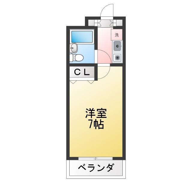 メゾンむさし野(1K/5階)の間取り写真