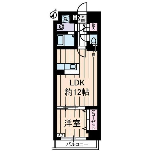 YAYOI COURT(1LDK/4階)の間取り写真