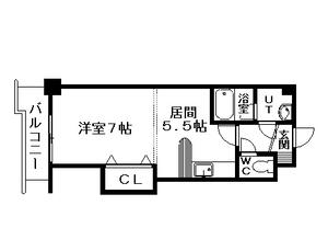 コンパス琴似(1DK/2階)の間取り写真