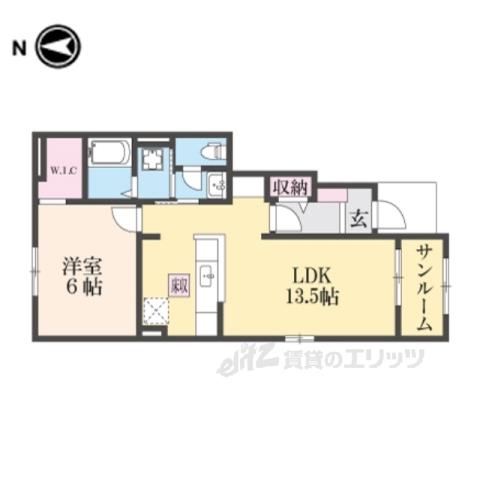 ラウレア Ⅱ(1LDK/1階)の間取り写真