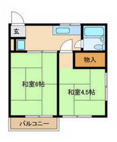 ジェンティール・タカギ(2K/2階)の間取り写真