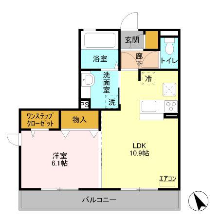 LA PORTE 12Q4(1LDK/1階)の間取り写真