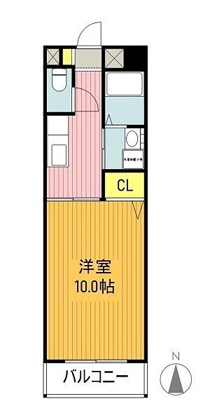 メルベーユ(1K/4階)の間取り写真