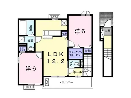 アドバンス(2LDK/2階)の間取り写真