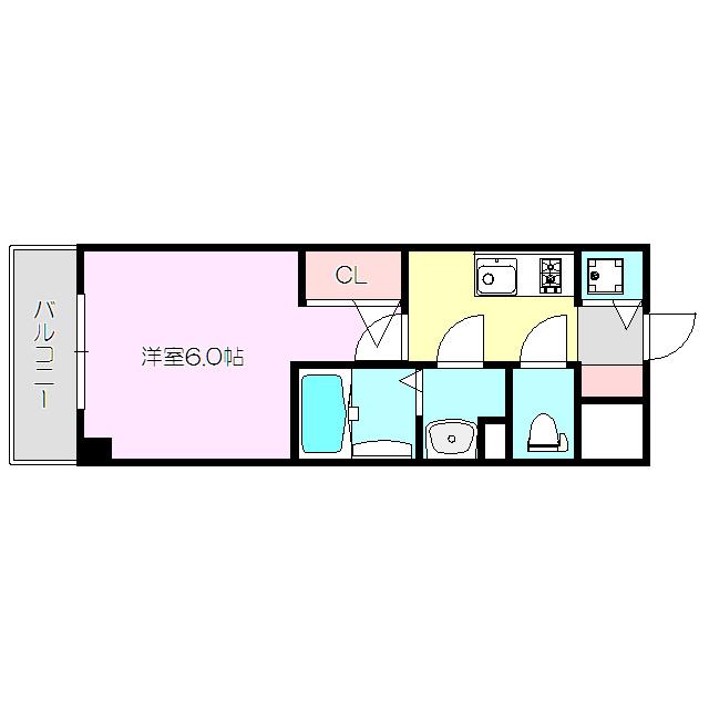 エスリード新大阪グランゲートノース(1K/4階)の間取り写真
