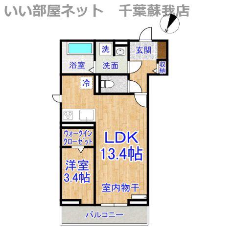D-SOLACE祐光 A(1LDK/2階)の間取り写真