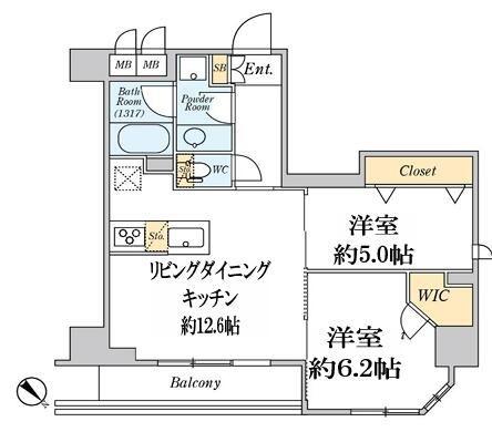 クレストコート志村坂上(2LDK/10階)の間取り写真