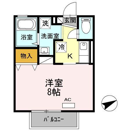 アーリ・コート(1K/2階)の間取り写真