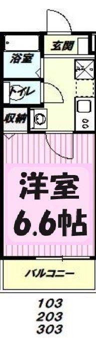 ベラヴィスタ春日部(1K/1階)の間取り写真