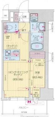 プレサンス鶴舞パークグラッド(1LDK/7階)の間取り写真