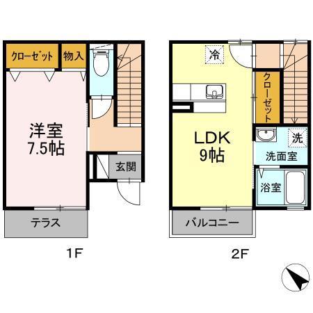 メゾン パシオン(1LDK/1階)の間取り写真