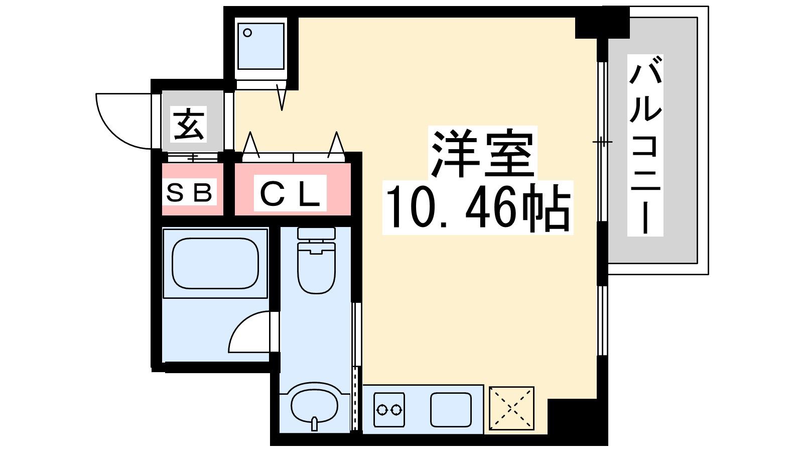 FEEL三国(ワンルーム/5階)の間取り写真