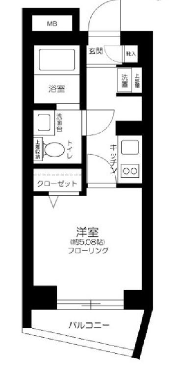 プロスペクト神楽坂(1K/1階)の間取り写真