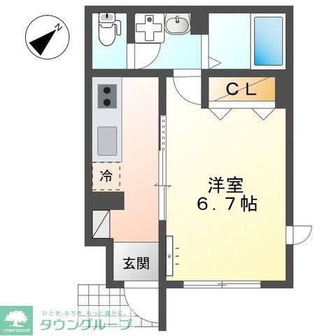 ESPOIR HILLS(1K/1階)の間取り写真
