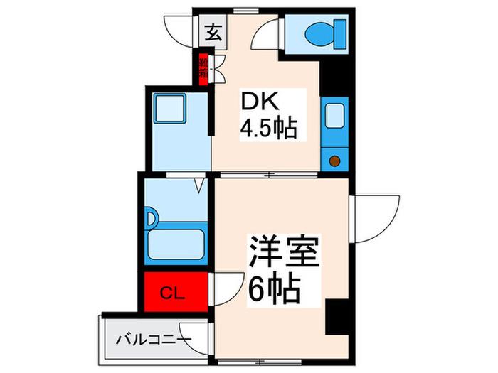 サニーホームズ椎橋(1DK/4階)の間取り写真