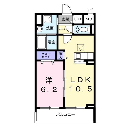 STELLLA日吉(1LDK/3階)の間取り写真