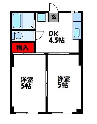 パステル館(2DK/2階)の間取り写真