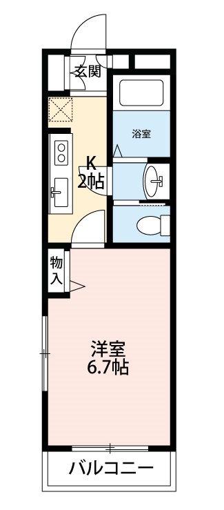 ユーネットIII(1K/4階)の間取り写真