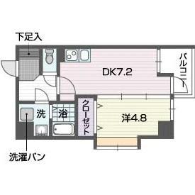 レキシントンスクエア駅東(1DK/9階)の間取り写真