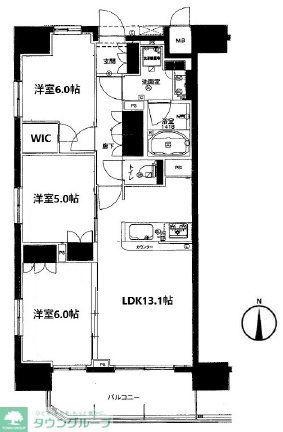 プレシス八王子(3LDK/14階)の間取り写真