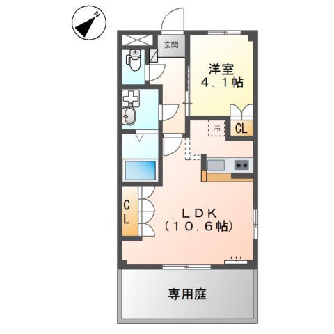 グランドステージ雅(1LDK/1階)の間取り写真