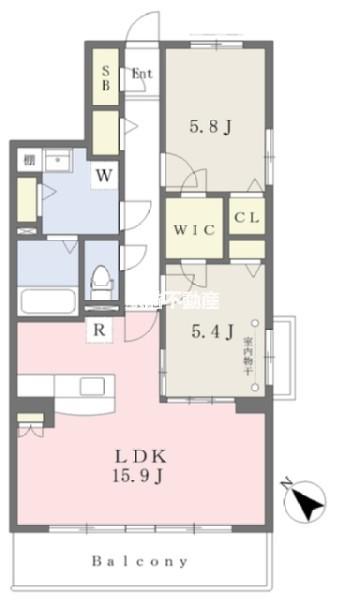 PISTA梅満(2LDK/4階)の間取り写真