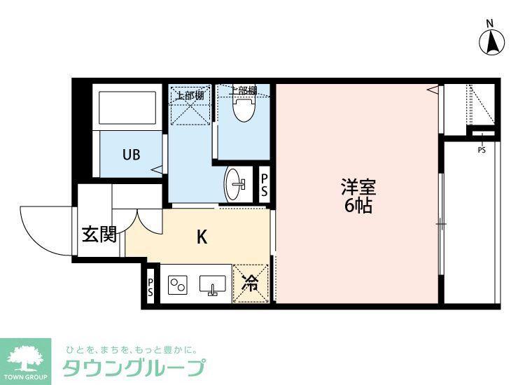 ROBOT HOME 六町III(1K/1階)の間取り写真