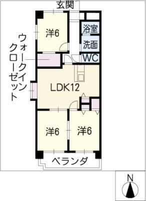 VIA EMILIA(3LDK/6階)の間取り写真