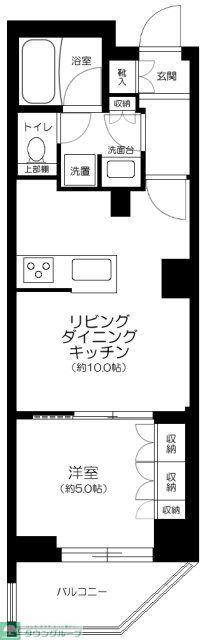 オープンレジデンシア中野坂上テラス(1LDK/4階)の間取り写真