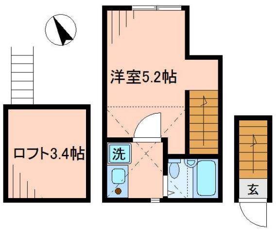ブルーパンサー(1K/2階)の間取り写真