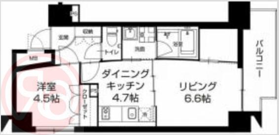 URBAN FLATS中之島(2DK/10階)の間取り写真