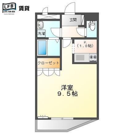 シャトーヒルズ(1K/1階)の間取り写真