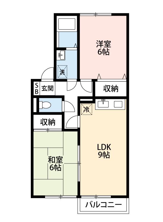 セジュールミシマ(2LDK/2階)の間取り写真