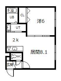 SHERATON 旭川駅前(1LDK/2階)の間取り写真