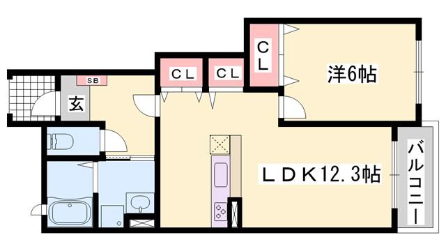 アルカンシエルIII(1LDK/1階)の間取り写真