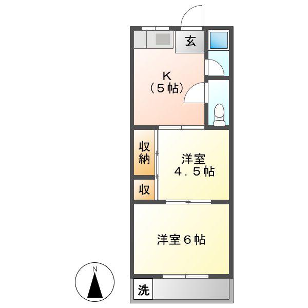 野田マンションD棟(1LDK/3階)の間取り写真