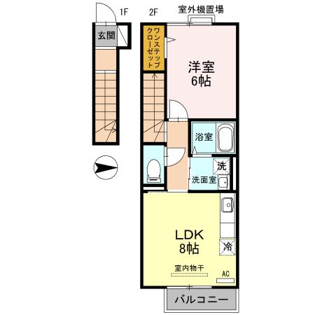 グランシャリオ(1LDK/2階)の間取り写真