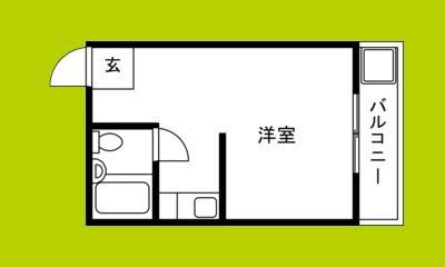 LIVESPACE大桐(ワンルーム/1階)の間取り写真