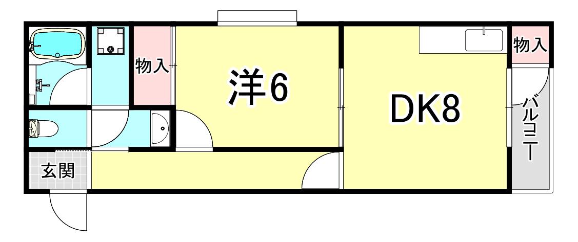 エターナルM&A(1DK/2階)の間取り写真