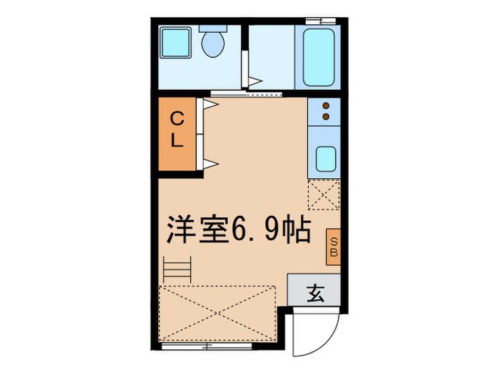 ソシガヤテラスN(ワンルーム/1階)の間取り写真
